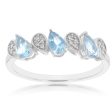 14ct White Gold 0.63ct Aquamarine and Diamond Pearl Fancy Ring on Sale