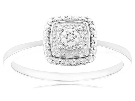 Sterling Silver With Diamond Cushion Shape Ring Online Sale