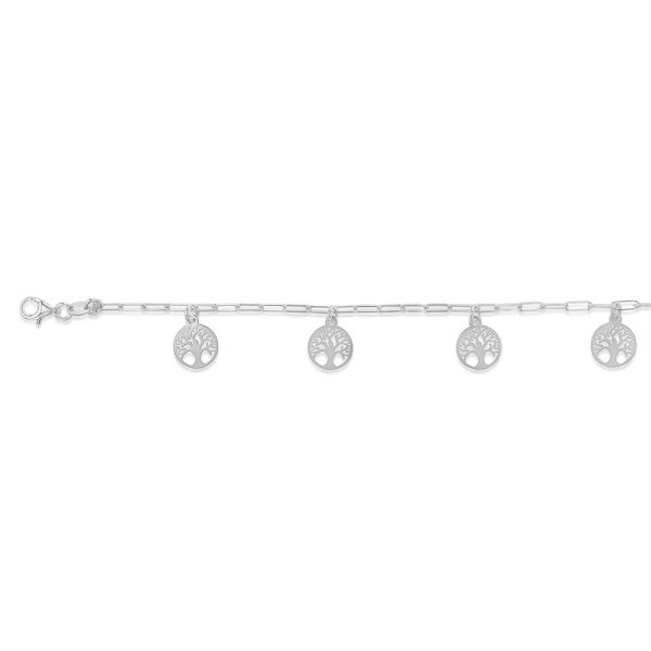 Sterling Silver Tree Of Life Charm 19cm Bracelet For Cheap