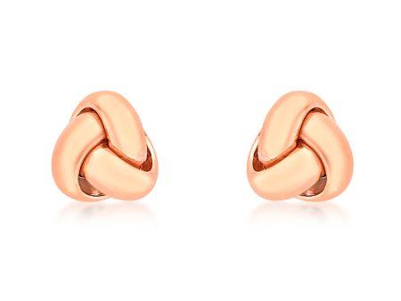 9ct Rose Gold Tiny Tri Knot Stud Earring Fashion