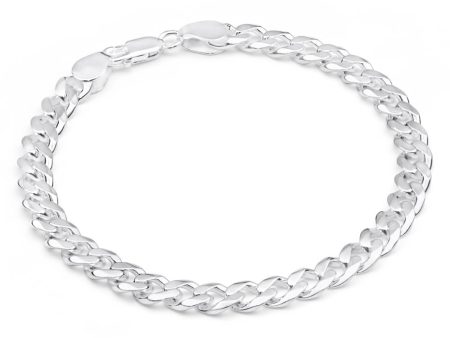 Sterling Silver Heavy 200 Gauge 23cm Curb Bracelet Discount