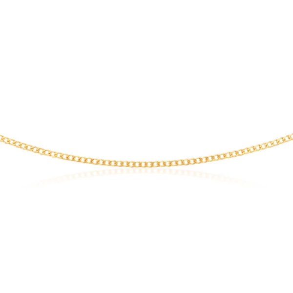 9ct Yellow Solid Gold 80 Gauge Curb 45cm Chain Hot on Sale