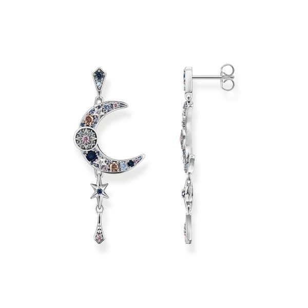 Thomas Sabo Magic Stars Sterling Silver Moon Dangle Earrings Cheap