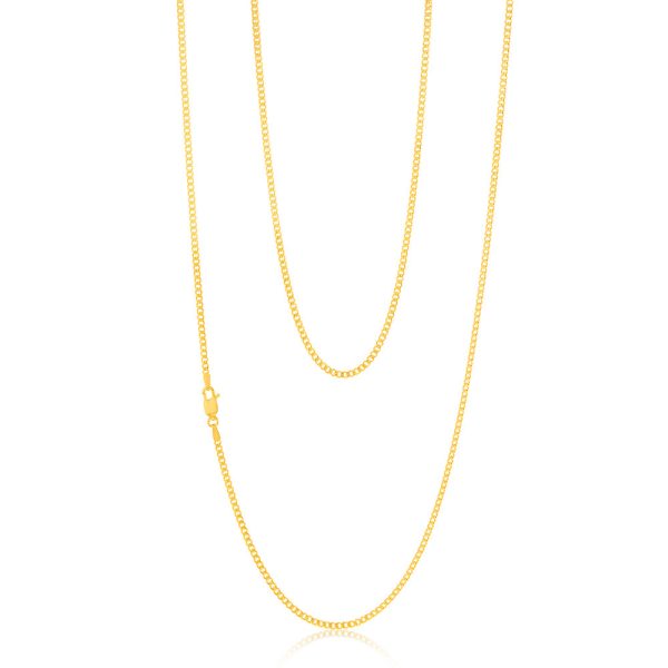 9ct Yellow Gold Silverfilled 60 Gauge Curb 80cm Chain Online