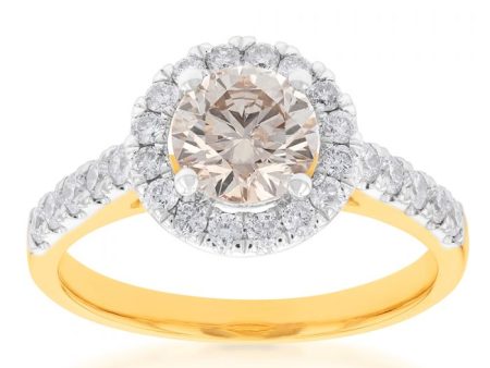 18ct Yellow Gold 1.50 Carat Diamond Ring With 1 Carat Australian Diamond Fashion