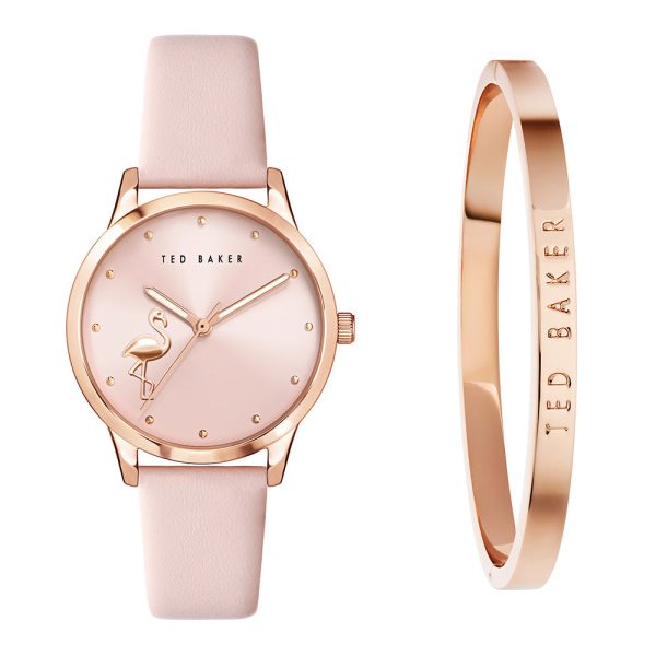 Ted Baker TWG02500 Fitzrovia Flamingo Womens Watch Boxset with Bangle Online Hot Sale