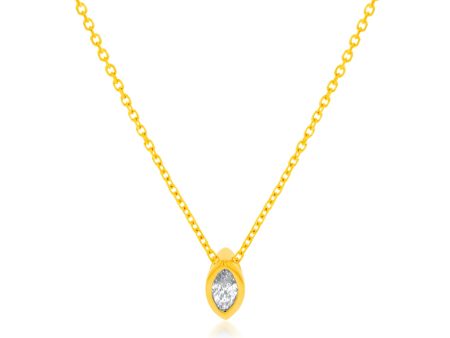 14ct Yellow Gold 1 10 Carat Diamond Pendant On 45cm Chain Online now