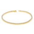 9ct Yellow And White Gold Two Tone Diamond Cut 19cm Tennis Bracelet Fashion