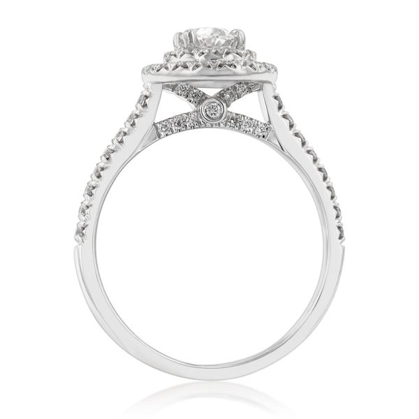 18ct White Gold 1 Carat Diamond Solitaire Ring with 0.45 Carat Oval Centre Online