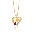 9ct Created Ruby & Diamond Love Pendant Hot on Sale