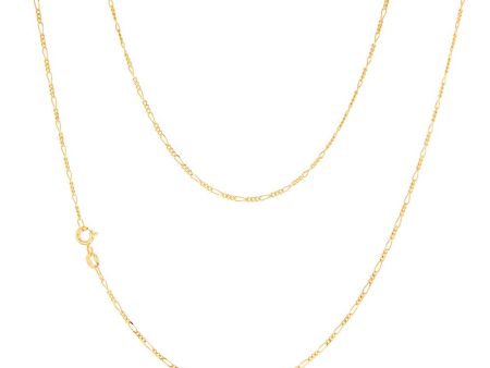 9ct Yellow Gold 40 Gauge 1:3 Figaro 51cm Chain on Sale