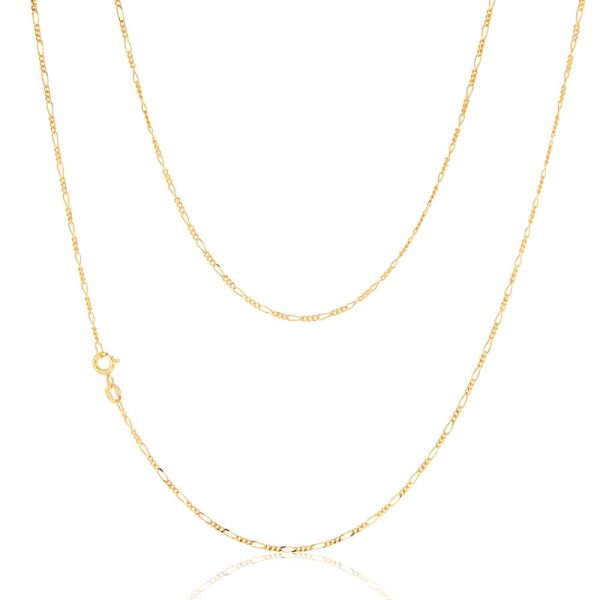 9ct Yellow Gold 40 Gauge 1:3 Figaro 51cm Chain on Sale