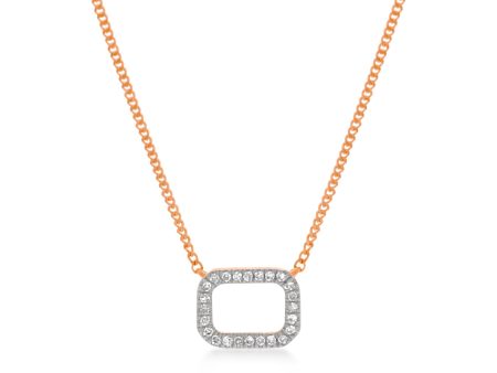 14ct Rose Gold Pendant with 24 Brilliant Diamonds On 45cm Chain Cheap