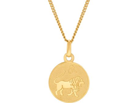 9ct Yellow Gold Zodiac Leo Pendant For Sale