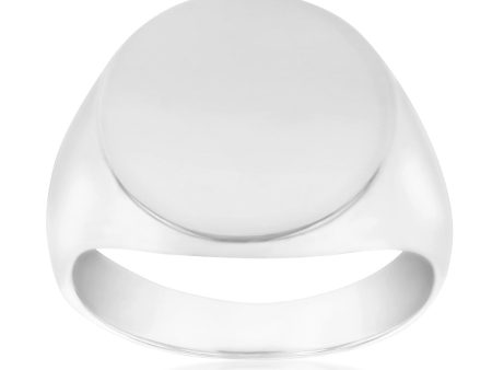 Sterling Silver Plain Round Gents Ring Online now