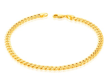 9ct Yellow Gold Rounded Tight 120 Gauge 21cm  Bracelet Sale