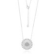 Sterling Silver Cubic Zirconia Flower Pendant on 42+3cm Chain Supply