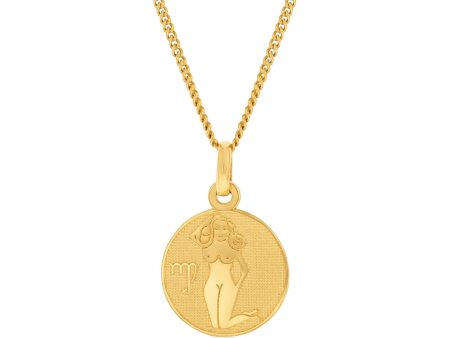 9ct Yellow Gold Zodiac Virgo Pendant For Cheap