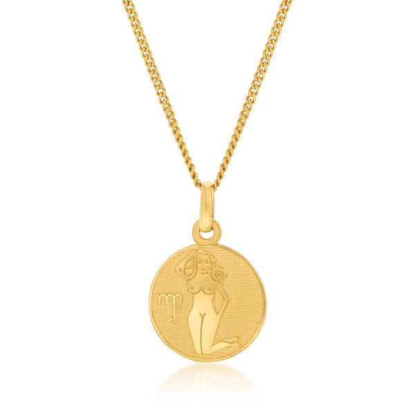 9ct Yellow Gold Zodiac Virgo Pendant For Cheap