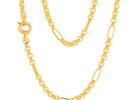 9ct Gold Silverfilled Fancy 9+1 Belcher 5.5mm Wide 45cm Chain For Sale