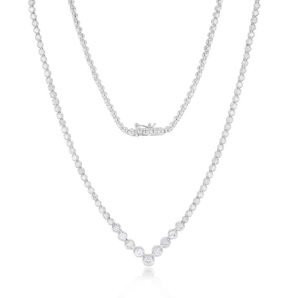 10ct White Gold 3 Carat Diamond On 45cm Chain Online