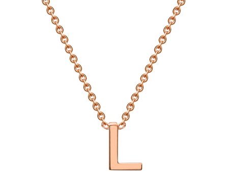 9ct Rose Gold Initial  L  Pendant on 43cm Chain Cheap