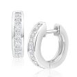 Sterling Silver Zirconia Huggies Hoop Earrings on Sale