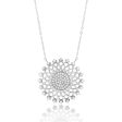 Sterling Silver Cubic Zirconia Flower Pendant on 42+3cm Chain Supply