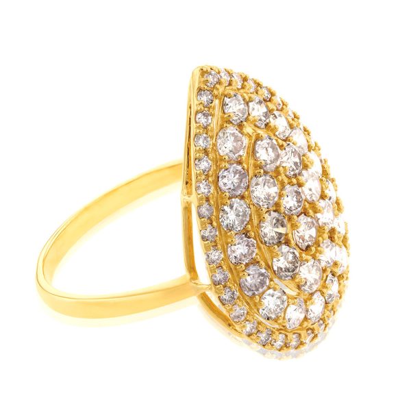 18ct Yellow Gold 2 Carat Diamond Pear Shape Cluster Ring Online Hot Sale