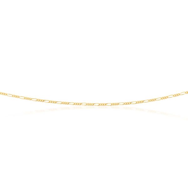 9ct Yellow Gold 40 Gauge 1:3 Figaro 51cm Chain on Sale