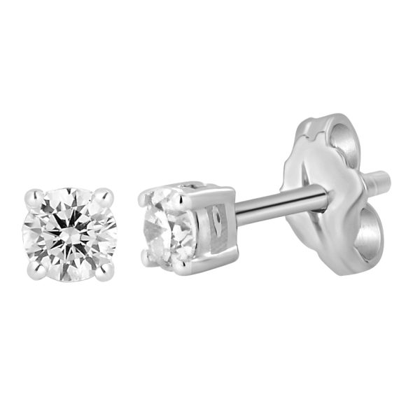 9ct White Gold  0.05 Carat Diamond Stud Earrings Hot on Sale