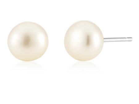 White 6mm Freshwater Pearl Stud Earrings Discount