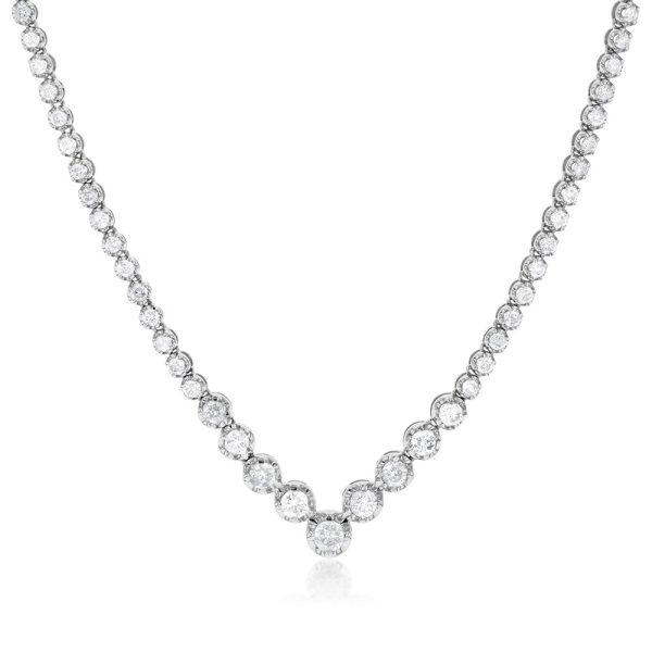 10ct White Gold 3 Carat Diamond On 45cm Chain Online