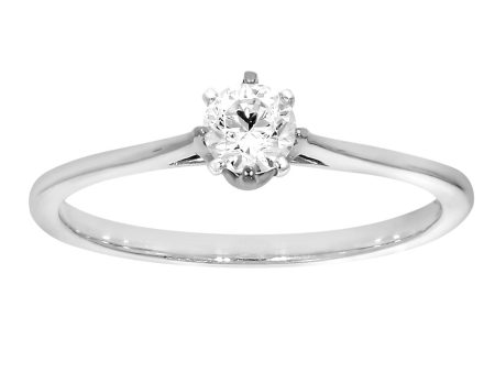 9ct White Gold  1 4 Carat Diamond Solitaire Ring Supply