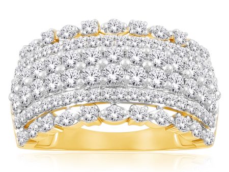 10ct Yellow Gold 1.5 Carat Diamond Pave Ring For Discount