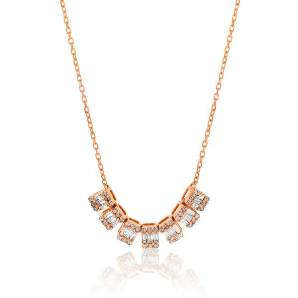 14ct Rose Gold 1 2 Carat Diamond Adjustable 38 to 43cm Chain Online Hot Sale