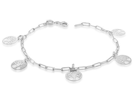 Sterling Silver Tree Of Life Charm 19cm Bracelet For Cheap