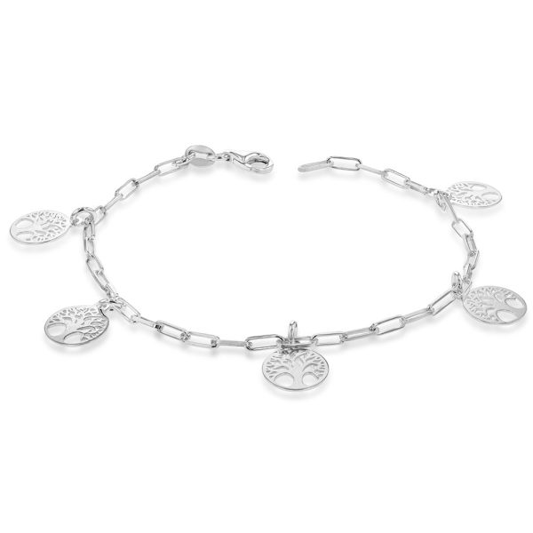 Sterling Silver Tree Of Life Charm 19cm Bracelet For Cheap