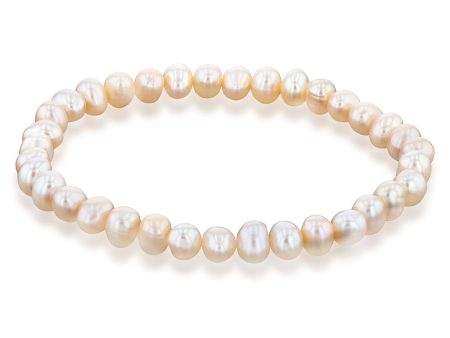 6mm Freshwater Pearl Peach Stretch Bracelet Online