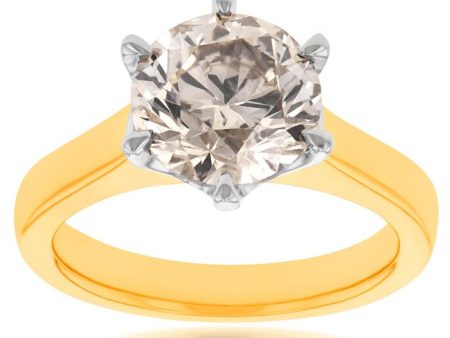 18ct Yellow Gold 3.10 Carat Diamond Solitaire For Discount