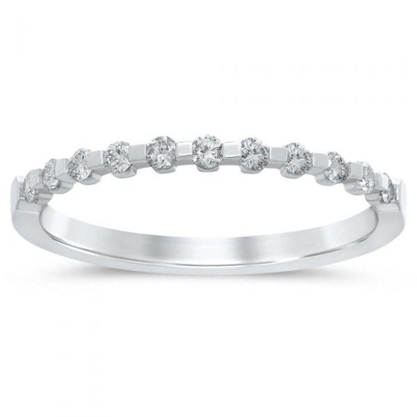 18ct White Gold 1 4 Carat Diamond Eternity Ring with 11 Brilliant Diamonds Fashion