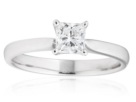 18ct White Gold  Leona  Solitaire Ring With 0.7 Carat Certified Diamond Online Sale