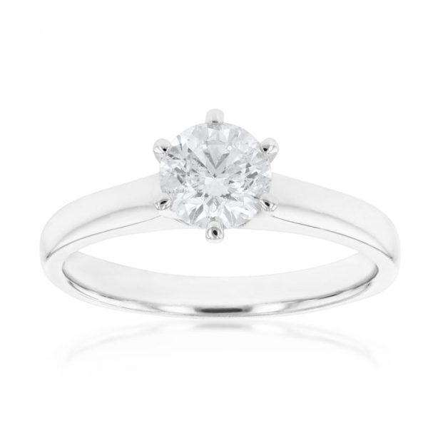 18ct 1.00 Carat Diamond 6 Claw Solitaire Ring Online Hot Sale