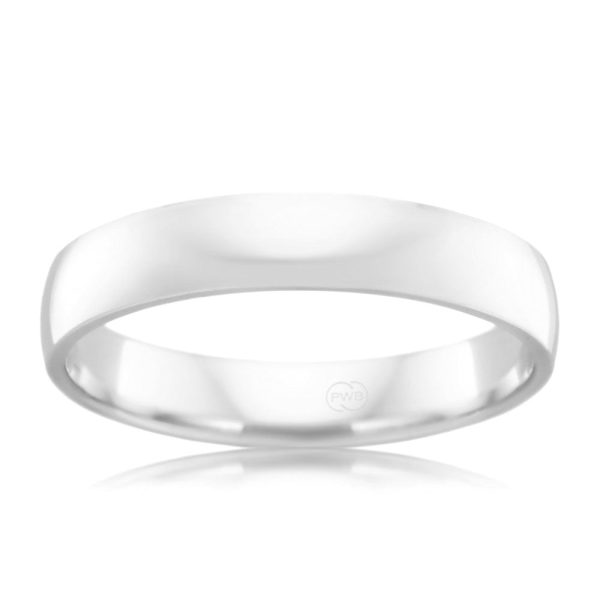 9ct White Gold 4mm Crescent Ring Size W Cheap