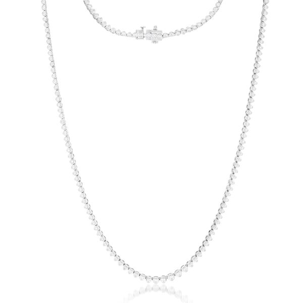 14ct White Gold 3 Carats Diamond Necklace with 157 Brilliant Diamonds 43cm length Supply