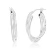 Sterling Silver Twisted Double Oval Hoop Earrings For Cheap