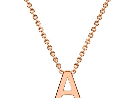 9ct Rose Gold Initial  A  Pendant on 43cm Chain For Discount