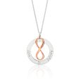 Sterling Silver Rose Gold Plated Love Is Infinity Pendant With 40 + 5cm Chain Hot on Sale