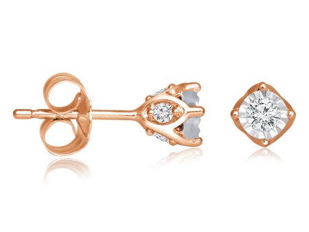 10ct Rose Gold  1 4 Carat Diamond Stud Earrings Online Hot Sale