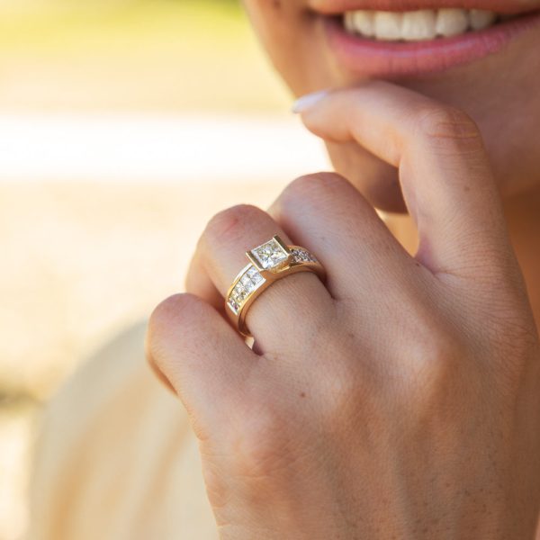 18ct Yellow Gold  Princess Celia  Ring With 2 Carats Of Diamonds For Discount